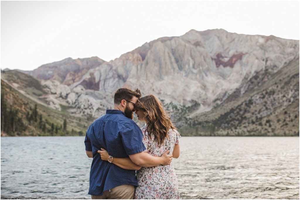 Adventurous Destination Engagement Session at Convict Lake Nevada by Ashley Carlascio Photography.