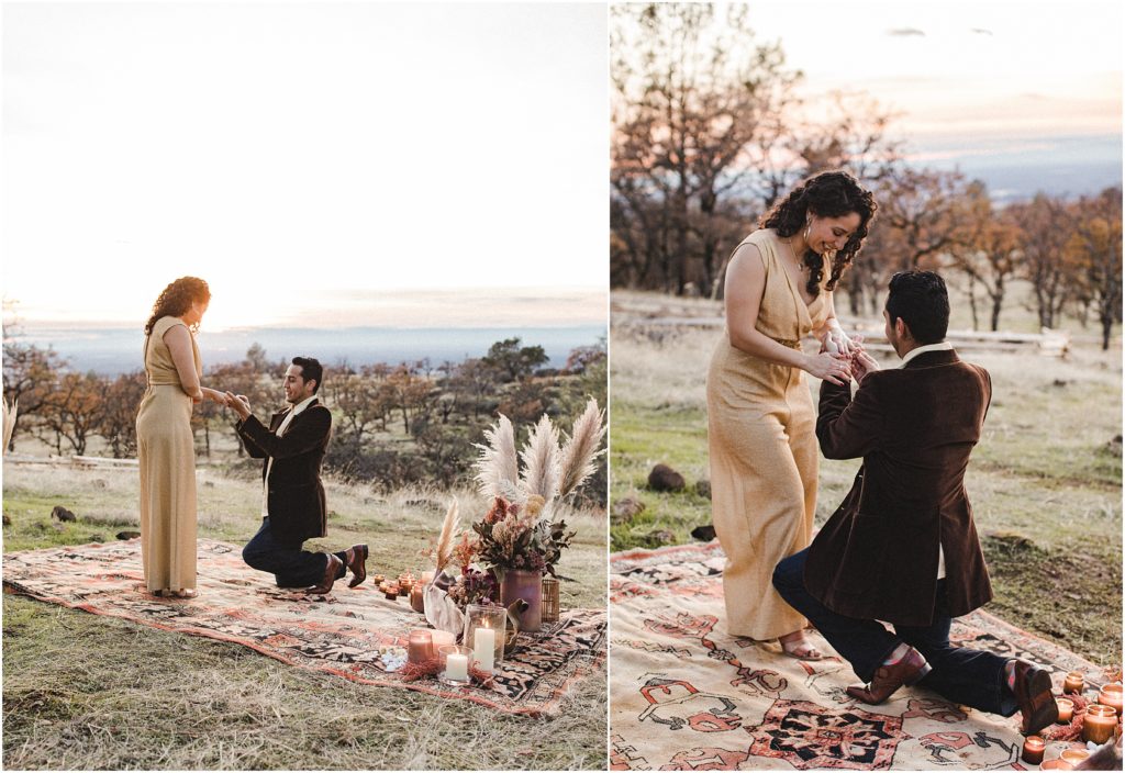 Ethreal Surprise Proposal with Honey, Amber and Berry tones by Ashley Carlascio Photography.