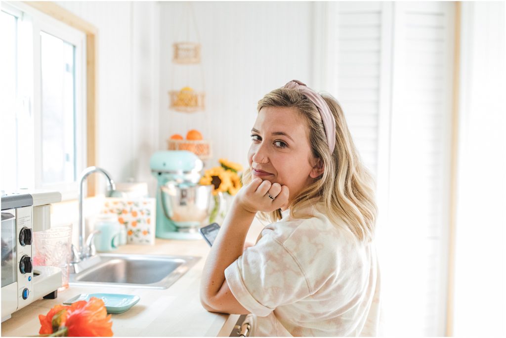 Brand Photography of small business, Simply Social Co. in her tiny home by Ashley Carlascio Photography.