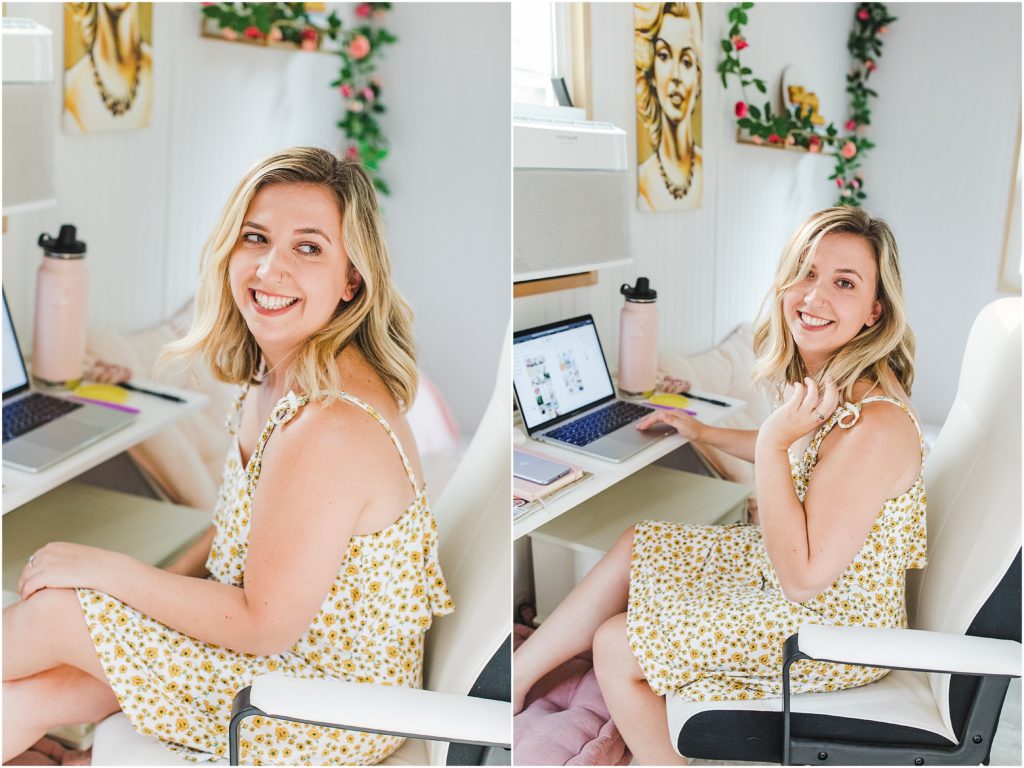 Brand Photography of small business, Simply Social Co. in her tiny home by Ashley Carlascio Photography.
