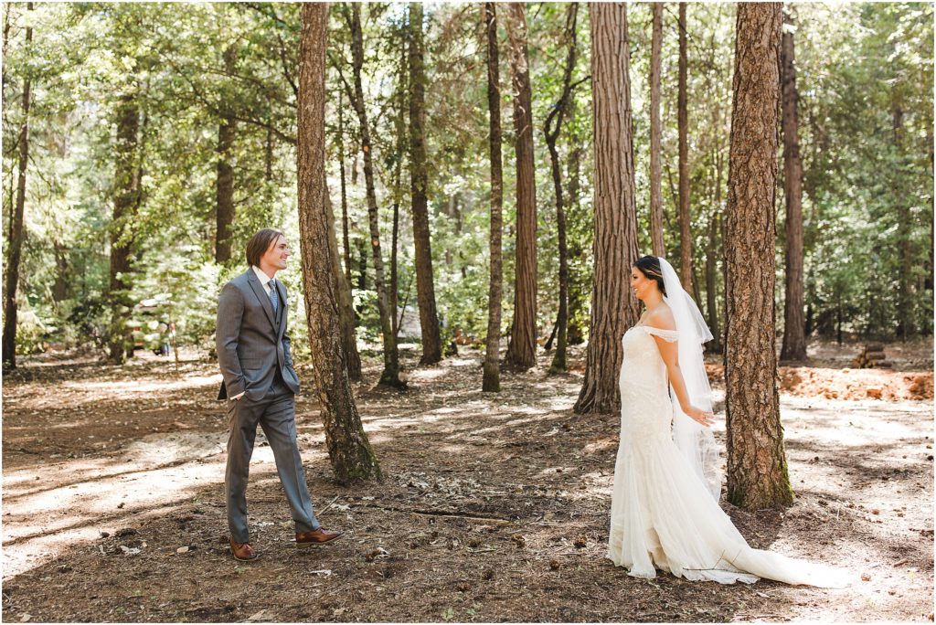 Intimate wedding in the forest by Ashley Carlascio Photography.