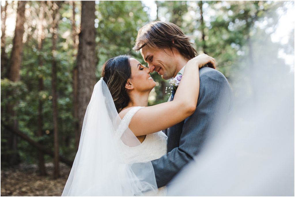 Intimate wedding in the forest by Ashley Carlascio Photography.