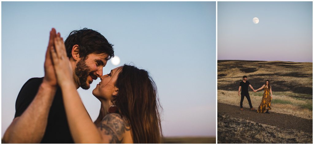 Moonlit engagement photos in Upper Bidwell Park by Ashley Carlascio Photography.