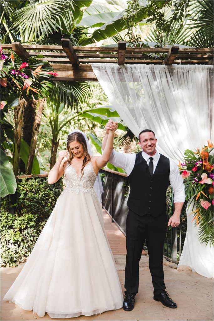 Chico-native couple creates a beautiful tropical themed wedding in the town’s palm studded oasis