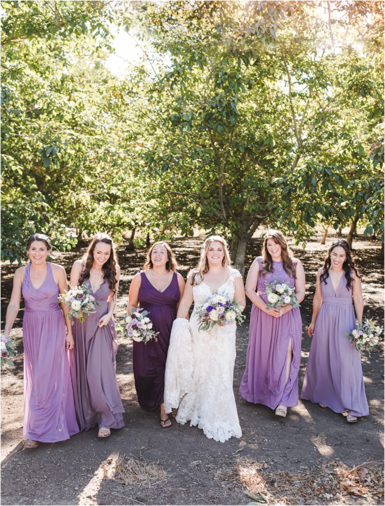 Fall wedding accented with hues of lavender and violet transform a private residence into the perfect backdrop for heartfelt nuptials
