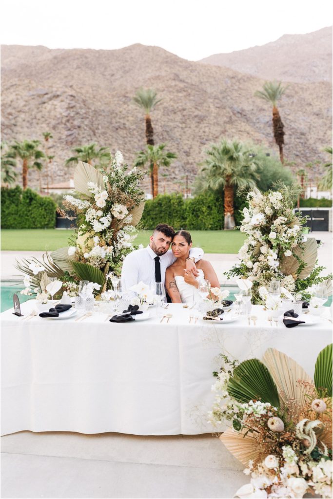 Chic Palm Springs Desert Wedding with Black, White + Taupe Tones