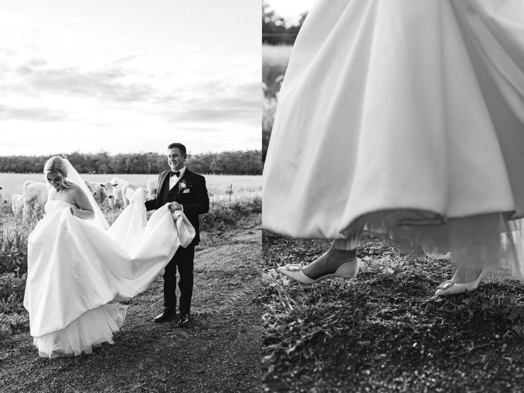 Elegant and Timeless Black and White wedding at The Barn at Pheasant Trail Ranch | Colleen + Trent